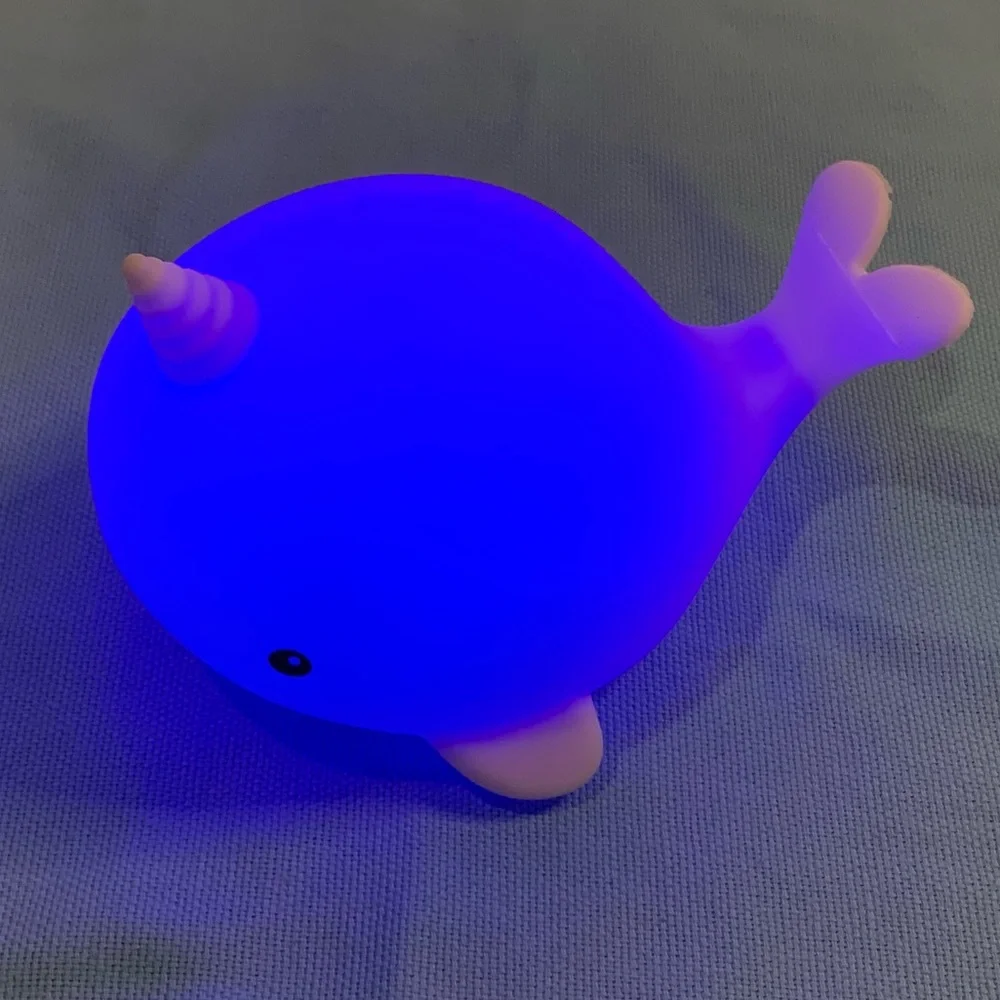 Color Changing Night Light Desk‎ Lamp Kids Room Baby Whale 🐳 USB Chargeable